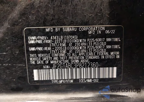 2023 Subaru Crosstrek from USA, damaged, VIN JF2GTABC3P8212360